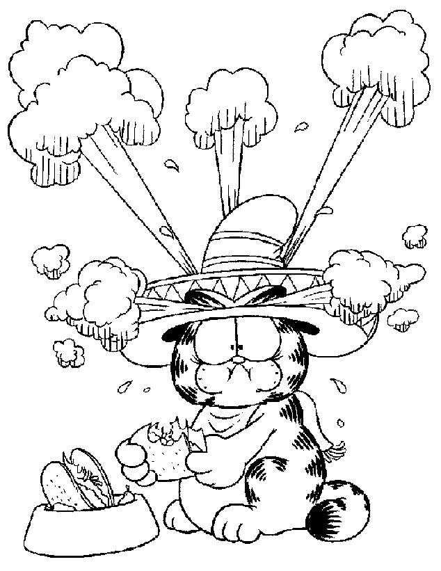 Plansa de colorat cu Garfield 2 12